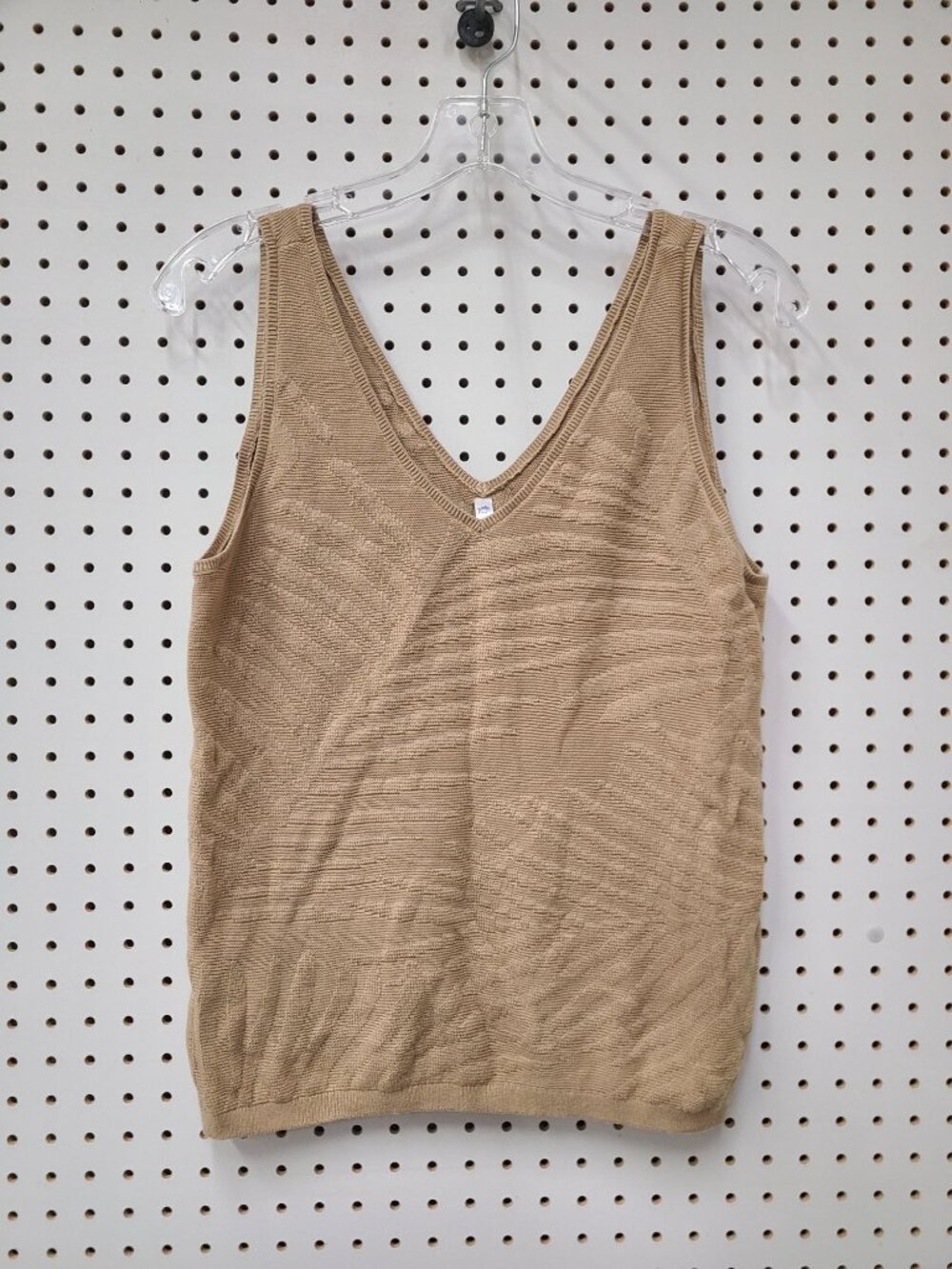 Southern Tide Womens Beige Knit V-Neck Tank Top Size M Lightweight & Textured